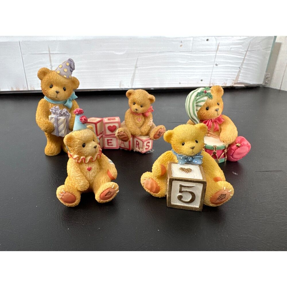 Cherished Teddies Vintage Lot Of 5 Mini Figurines